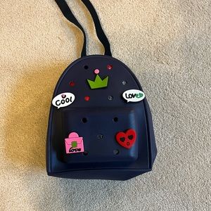 641-PRTT  New Silicone Backpack With Charms Lightweight Waterproof (Deep Blue)